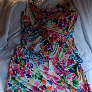 American Living Watercolor Floral Printed Women's Sleeveless Midi Dress Size 16